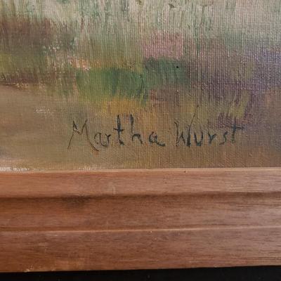 Barn Quilt Picture and Signed Martha Wurst Painting (GR-KD)