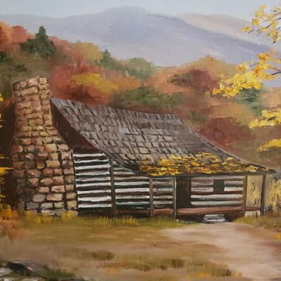 Barn Quilt Picture and Signed Martha Wurst Painting (GR-KD)