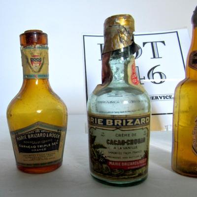 4 Vintage Miniature Booze Bottles