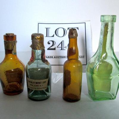 4 Vintage Miniature Booze Bottles