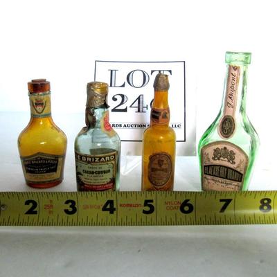 4 Vintage Miniature Booze Bottles