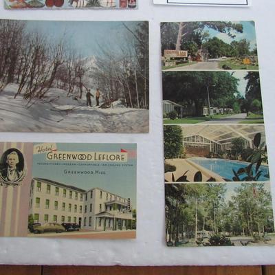 Nice Vintage Postcard Lot: Unused Greenwood Leflore, Read Description