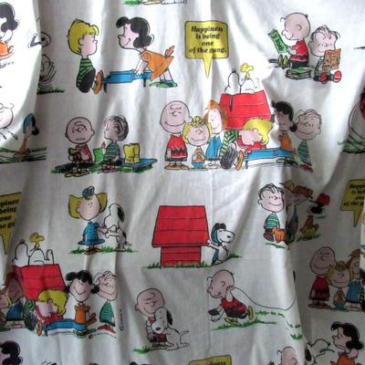 Lot 253: Vintage Huge Shower Curtain, Charlie Brown/Peanuts, 1971 Montgommery Ward, Muslin