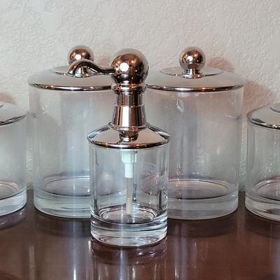 Glass Cannisters and Matching Soap Pump