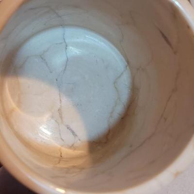 Heavy Marble Bathroom Trashcan & Cup