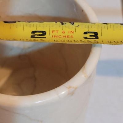 Heavy Marble Bathroom Trashcan & Cup