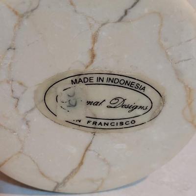 Heavy Marble Bathroom Trashcan & Cup