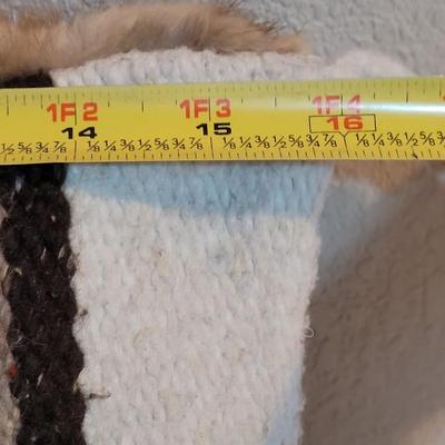 Custom Navajo Yei Rug and Real Fur Pillow