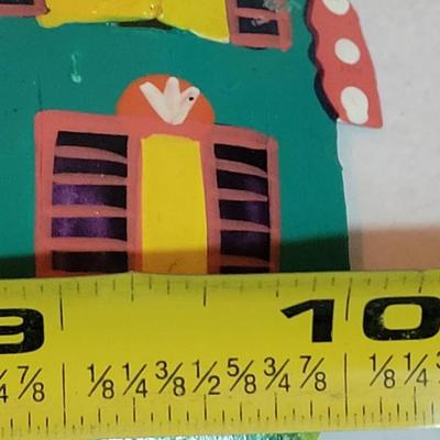 Handpainted Mexican Metal Key Hook Art