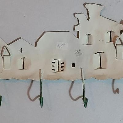 Handpainted Mexican Metal Key Hook Art