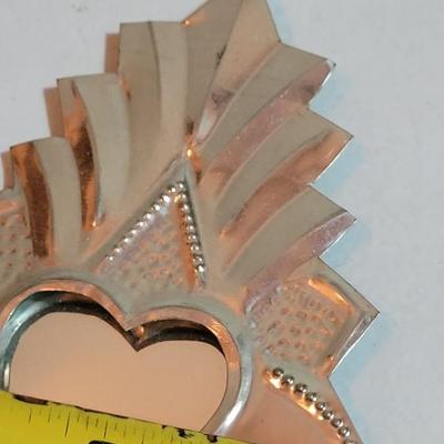 Vintage Mexican Punched Tin Mini Mirror Art