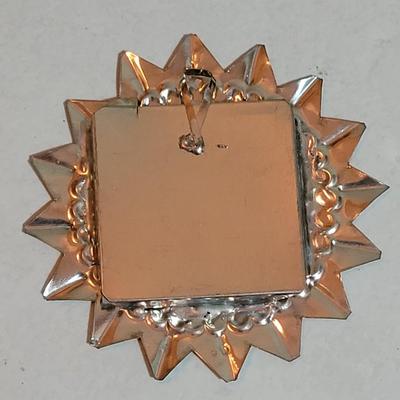 Vintage Mexican Punched Tin Mini Mirror Art