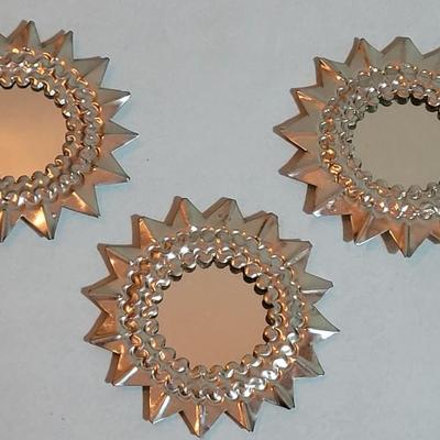 Vintage Mexican Punched Tin Mini Mirror Art