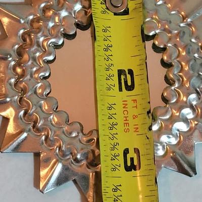Vintage Mexican Punched Tin Mini Mirror Art