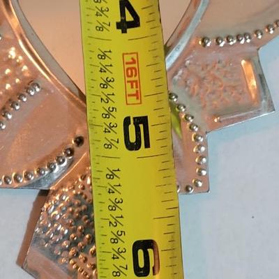 Vintage Mexican Punched Tin Mini Mirror Art