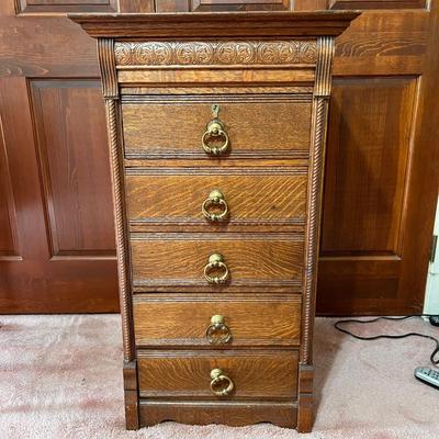 Antique Early Oak Cylinder Phonograph Cabinet