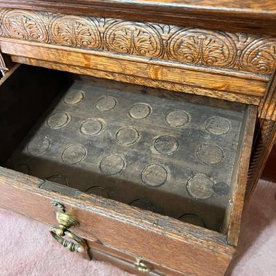 Antique Early Oak Cylinder Phonograph Cabinet