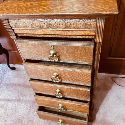 Antique Early Oak Cylinder Phonograph Cabinet