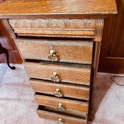 Antique Early Oak Cylinder Phonograph Cabinet