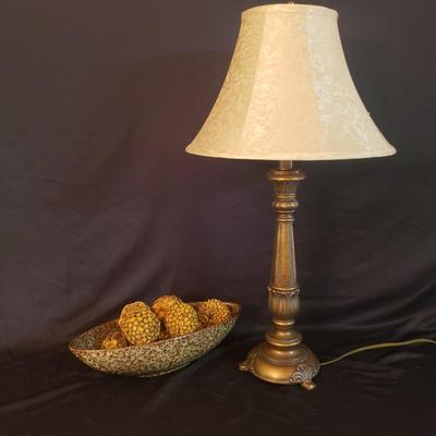Metal Lamp and Decorative Bowl (GR-KD)