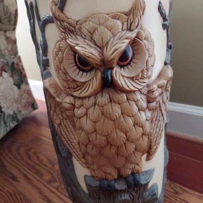 Vintage Owl Umbrella Urn and Luggage Stand (BR1-BBL)
