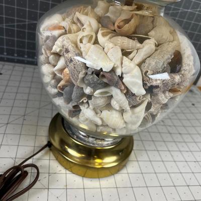 Sea Shells by the Sea Shore Clear Glass LAMP with Shade