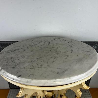 Antique Victorian Eastlake Marble Top Occasional Table 