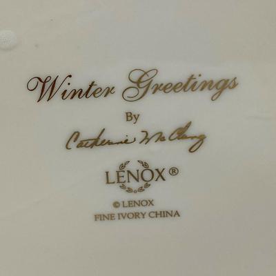  LENOX CHINA WINTER GREETINGS GOLD CATHERINE McCLUNG CANDLE HOLDER