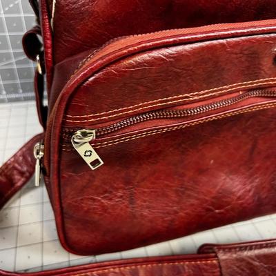Vintage Samsonite Travel Bag Faux Red Leather