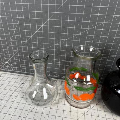 Juice Jugs and Pitcher (3) 