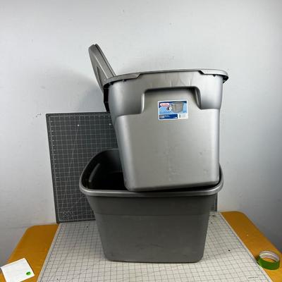 2 Used Sterlite 18 Gallon Totes with Lids