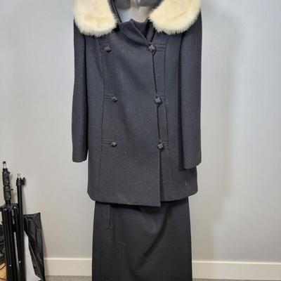 Vintage Carlson Originals Women's Jacket w/ Matching Skirt Fur Trim 