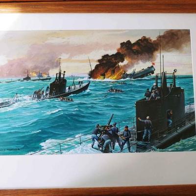 Charles Rosner Naval Painting Of WW2
