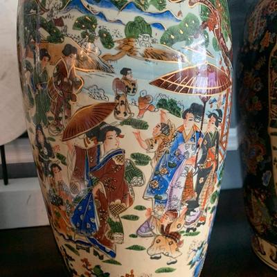 Japaneseï¿¼ Royal satsuma vases set of two tall 23â€