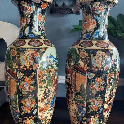 Japaneseï¿¼ Royal satsuma vases set of two tall 23â€