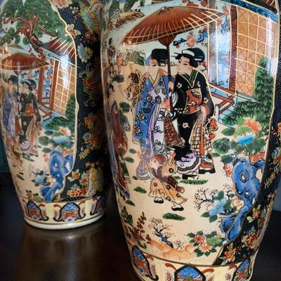 Japaneseï¿¼ Royal satsuma vases set of two tall 23â€