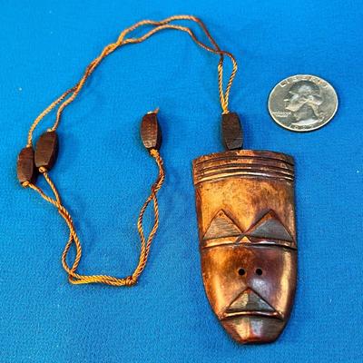 ETHNIC CARVED BONE? ISLANDER STYLE? MASK NECKLACE
