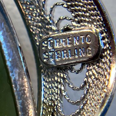 STERLING FILIGREE WITH JADE PENDANT NECKLACE