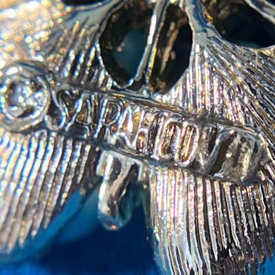 SARAH COVENTRY TURQUOISE COLORED BEADED FLOWER PIN 