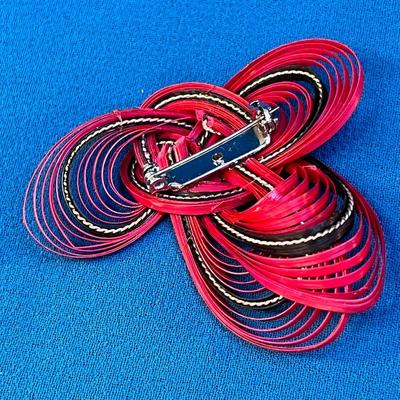 FANCY TWISTED DESIGN BAMBOO? SWIRLED DECORATIVE PIN BLACK, RED