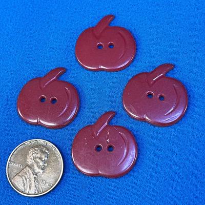 CHERRY BAKELITE MATCHING PUMPKIN BUTTONS SET OF 4