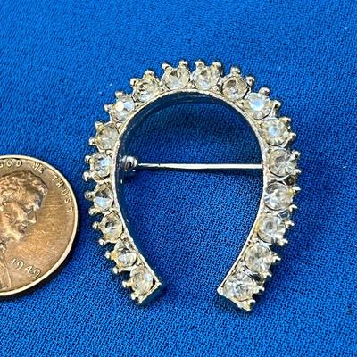 RHINESTONE HORSESHOE PIN 