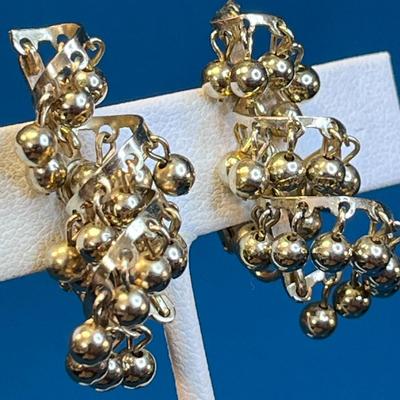 FUN SPIRAL DANGLY GOLD-TONE EARRINGS