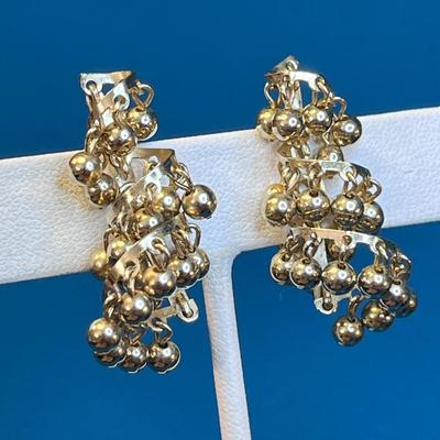 FUN SPIRAL DANGLY GOLD-TONE EARRINGS