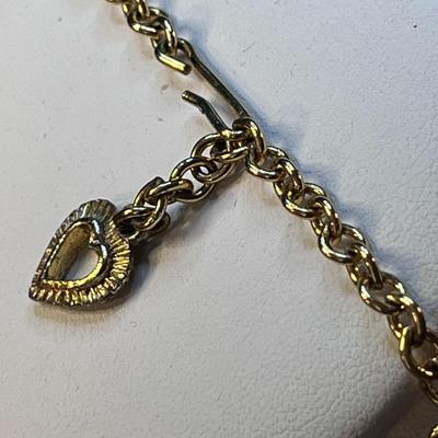 COPPERY FLECKED STONES IN GOLD-TONE METAL SETTING NECKLACE