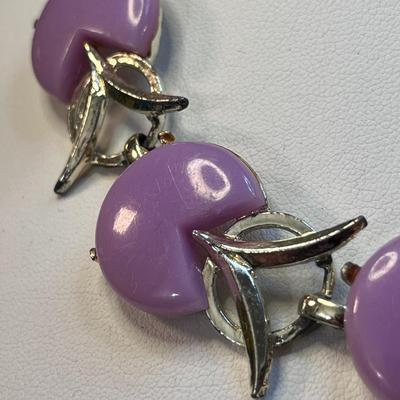 MODERN STYLED VINTAGE NECKLACE PURPLE & GOLD