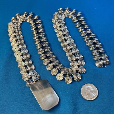 COOL DOUBLE COIL SILVER TONE BELT