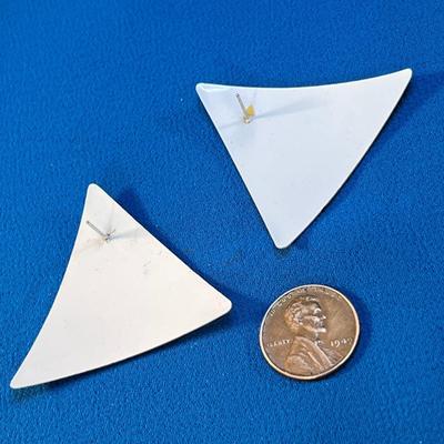 BIG MODERN ART COLORFUL EARRINGS 80â€™s STYLE!