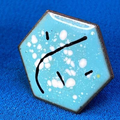 VINTAGE ENAMELED COPPER EARRINGS 