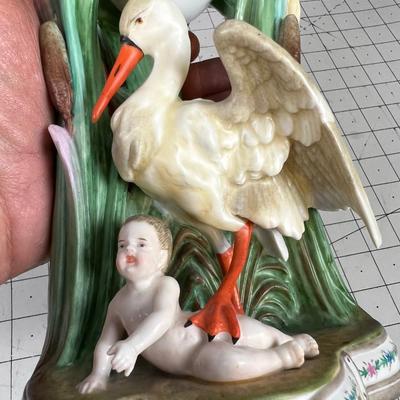 KPM Porcelain Stork Vase, ANTIQUE